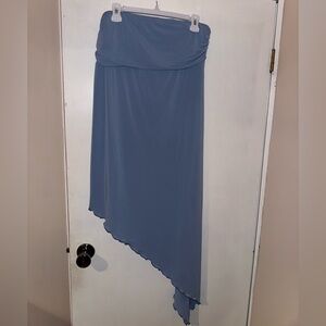 Urban Outfitters Blue Strapless Asymmetrical Midi Dress size XL